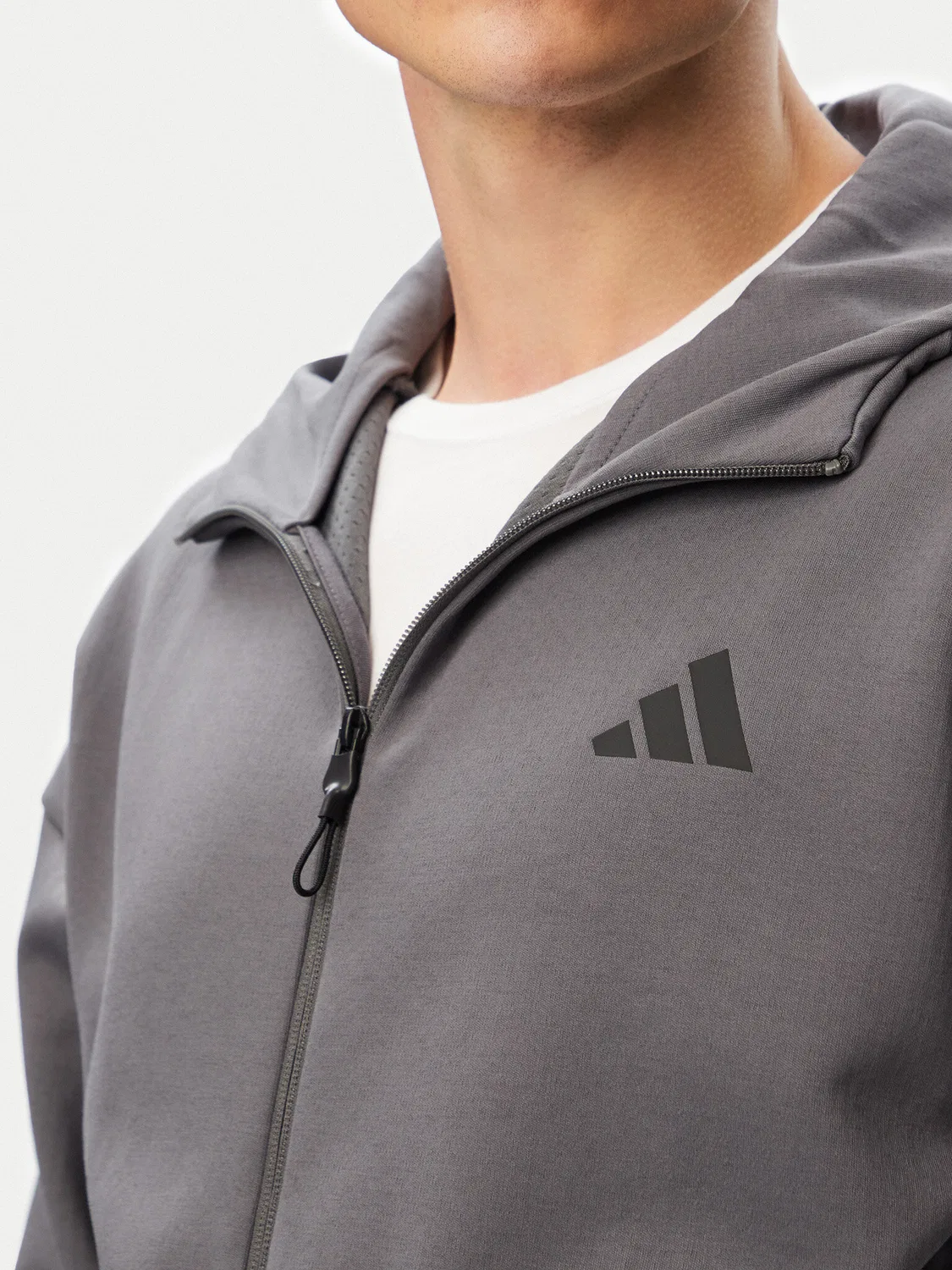 Мужская толстовка стандартного кроя Z.N.E. Full Zip Adidas, серый — фото 4