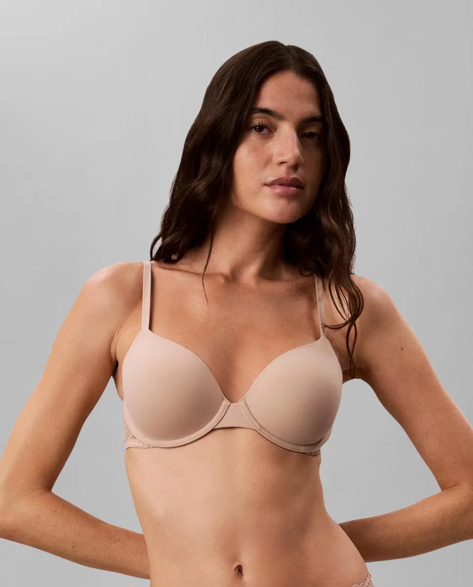Женский бюстгальтер, Preformado, Calvin Klein, бежевый нюдовый