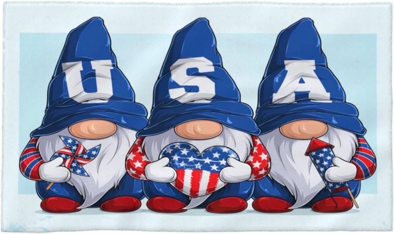Махровая салфетка Pevtufa 69x40см, Cute Gnomes in the USA