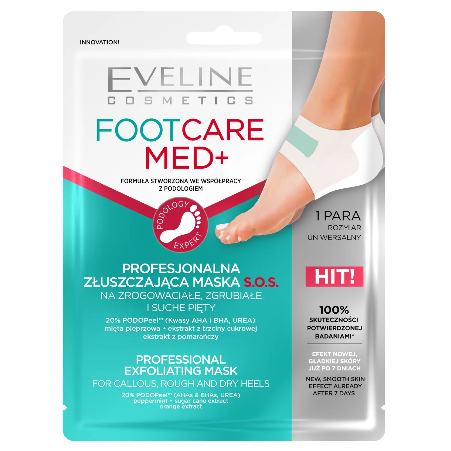 

Eveline Cosmetics Foot Care Med. отшелушивающая маска для пяток, 1 пара