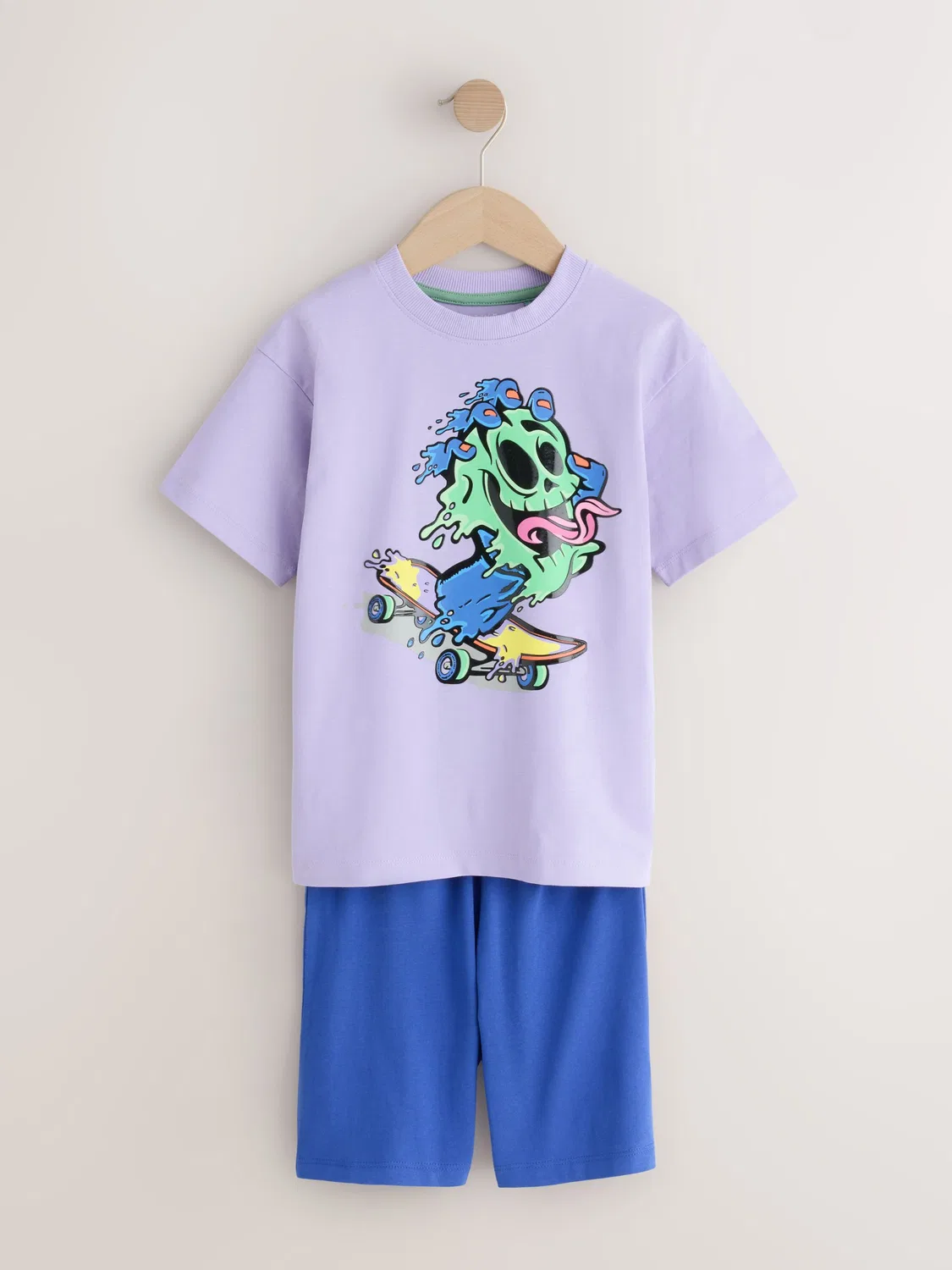 Пижама Monster Skate, 2 шт Next, зеленый/фиолетовый — фото 3