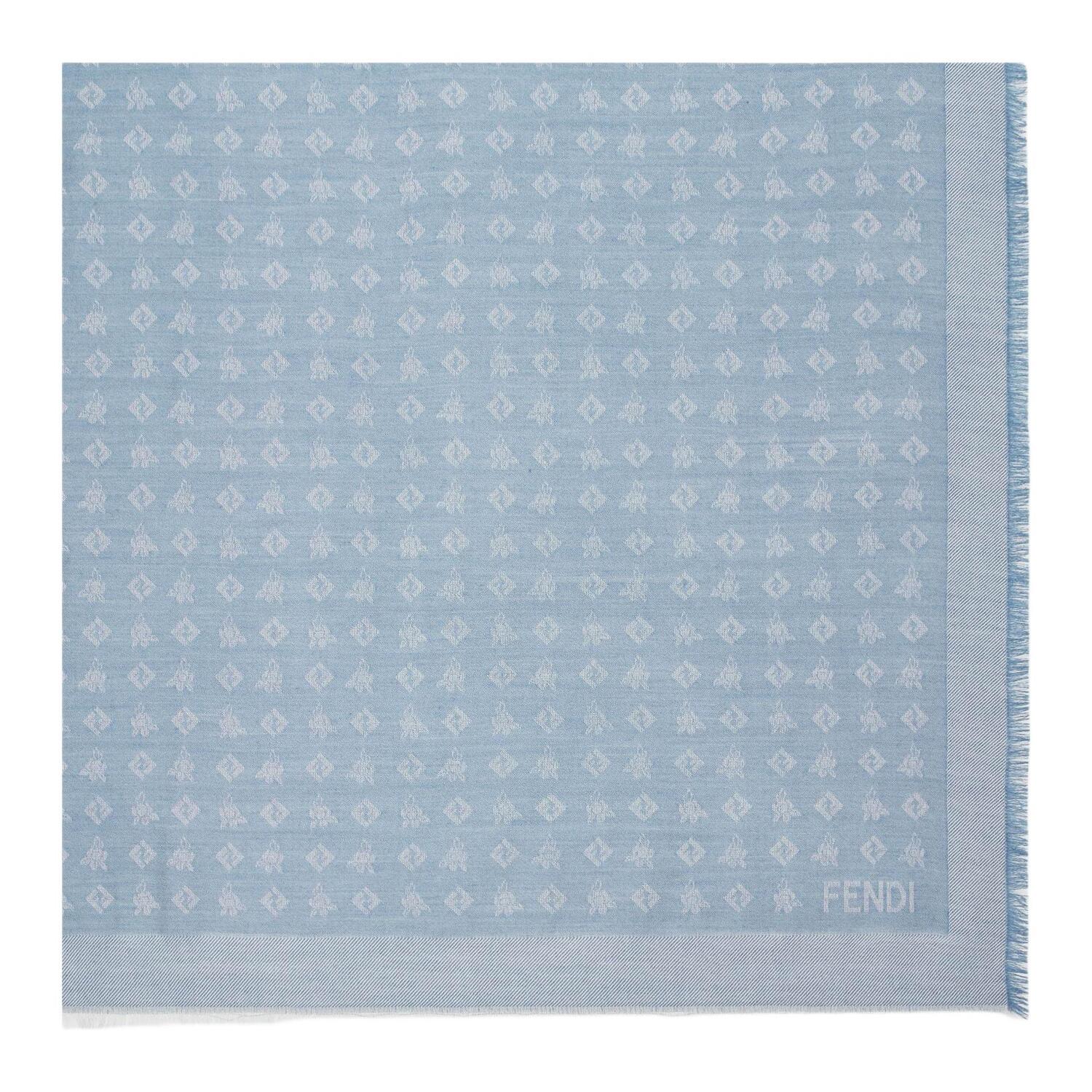 

FENDI Фактурный шарф с бахромой, Blue