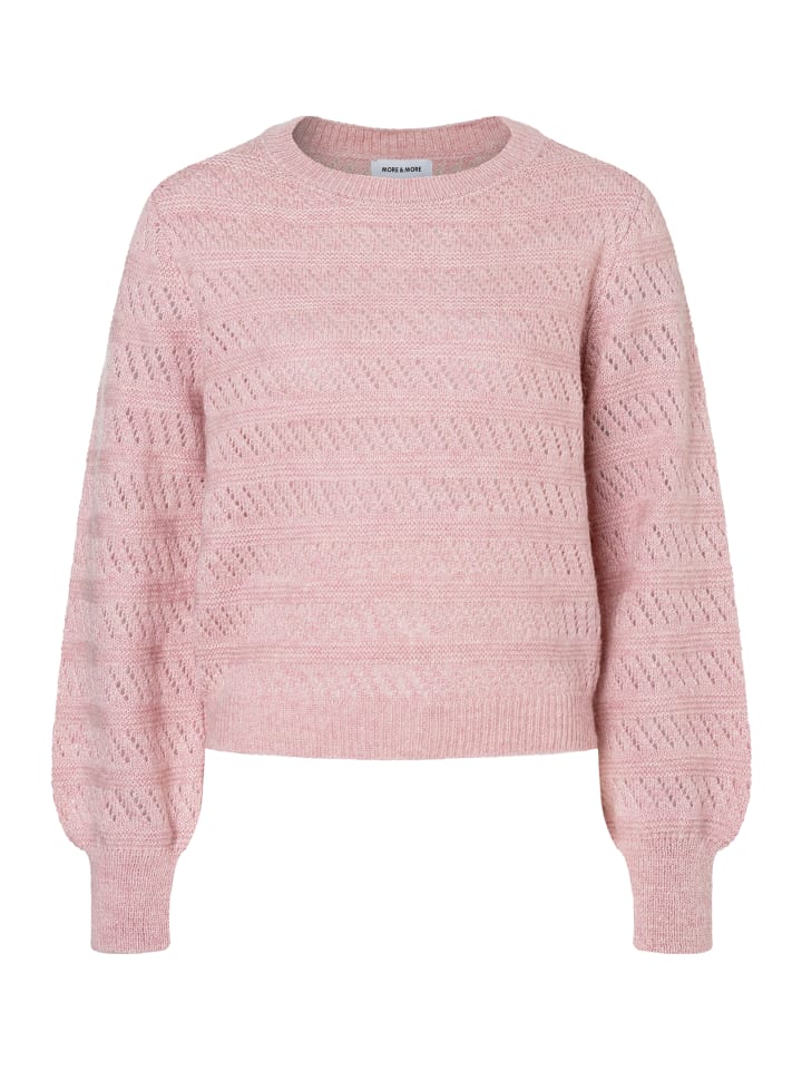 

легкий свитер с круглым вырезом, текстурированный в цвете пыльной розы More & More