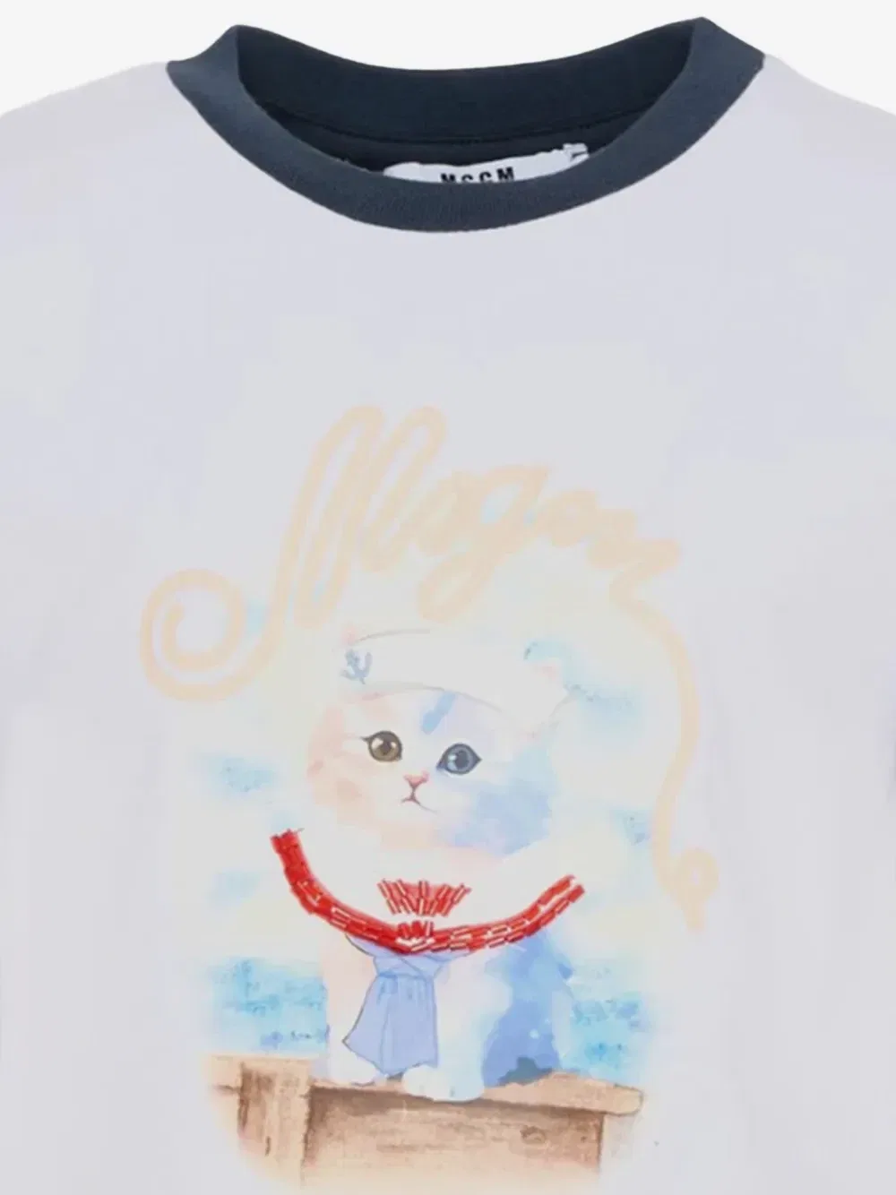 Футболка с графическим принтом и бисером MSGM Kids, белый — фото 3