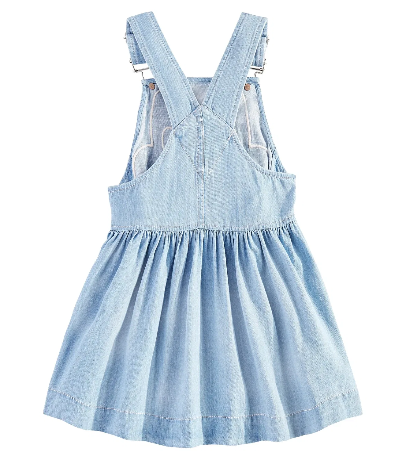 Платье джинсовое с принтом Zimmermann Kids, синий — фото 4