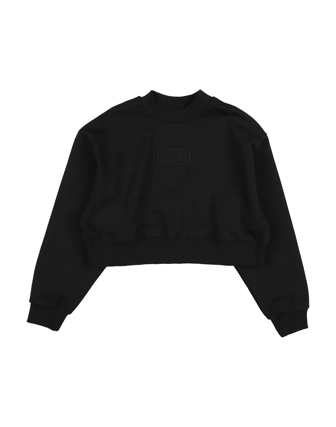 Свитшот из французского терри с принтом MM6 Maison Margiela, черный