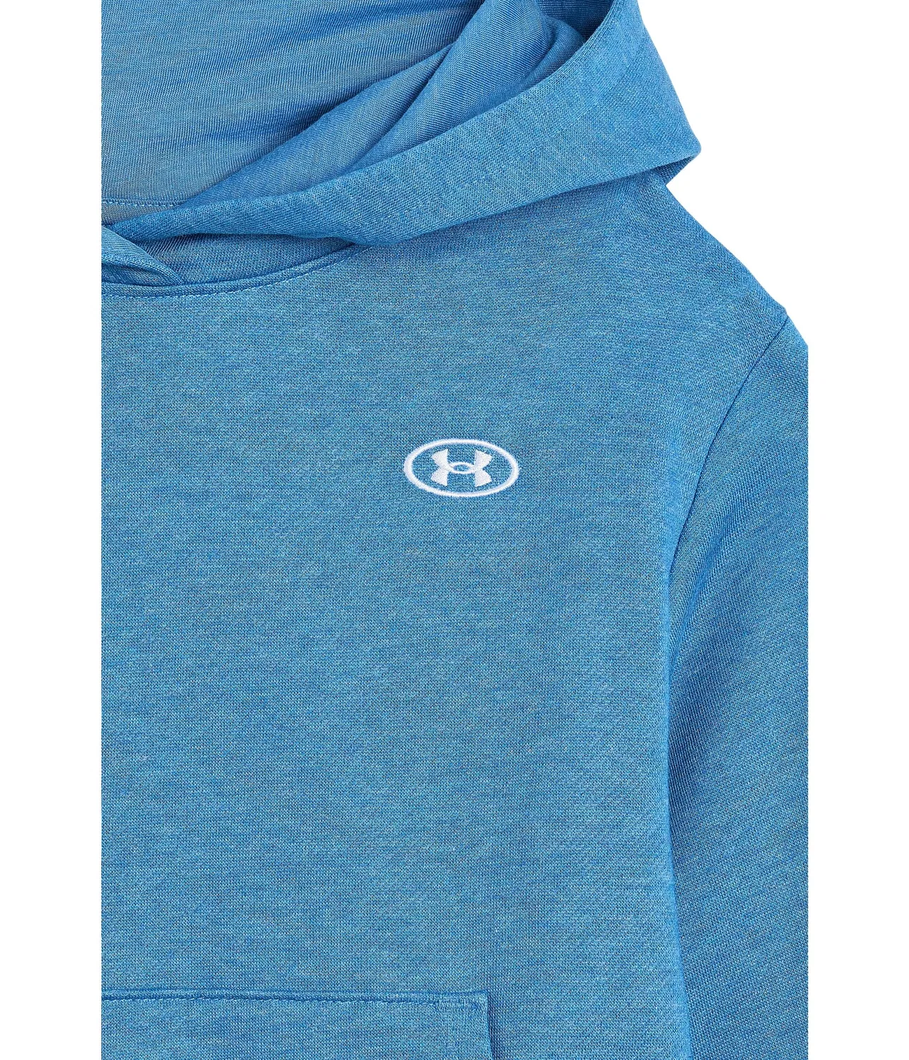 Толстовка Rival Fleece Hoodie (для детей постарше) Under Armour Kids, Aegean Blue Light Hthr/White — фото 3