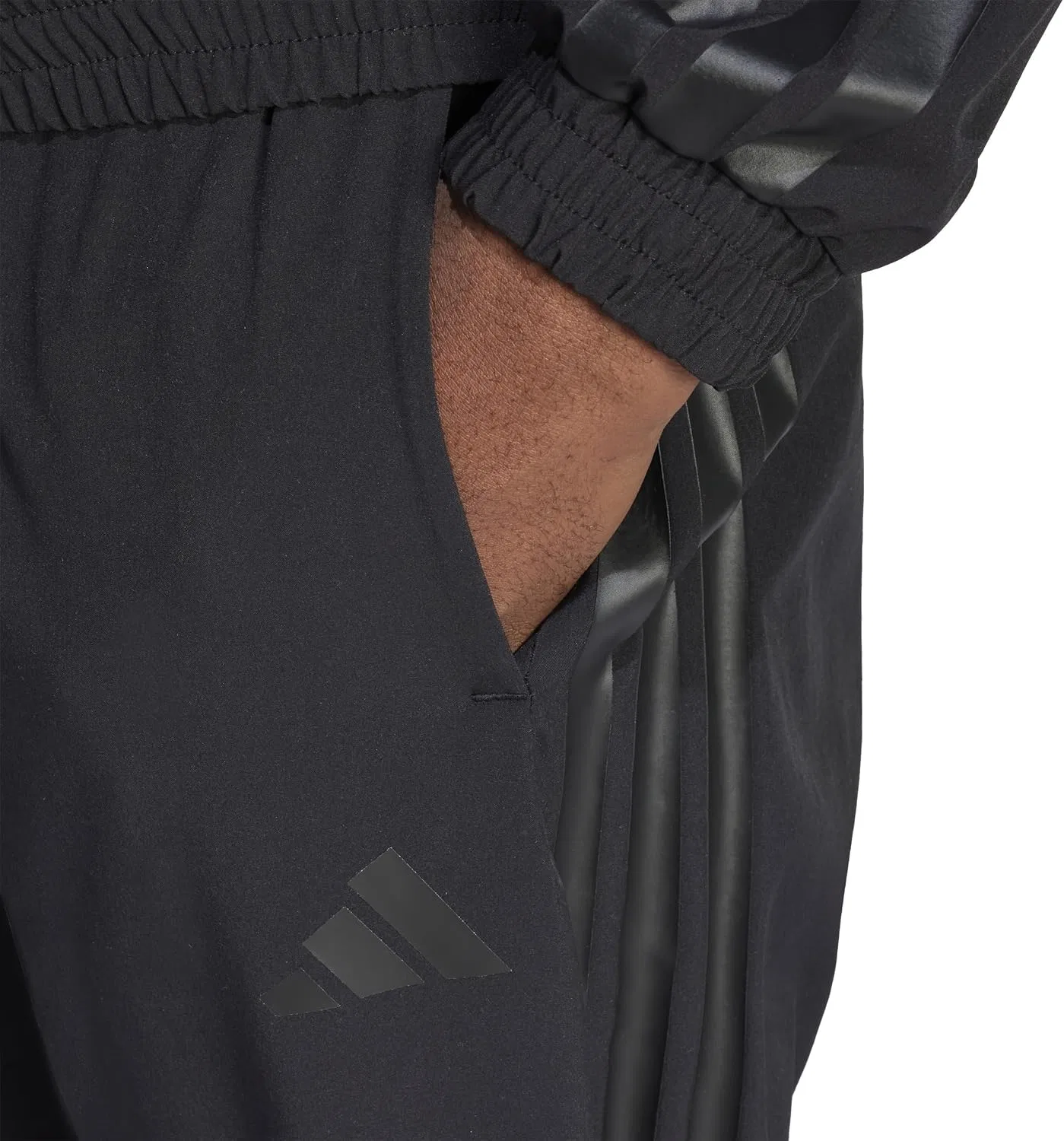 Мужские спортивные брюки с застежками на щиколотках House of Tiro adidas, чёрный — фото 4