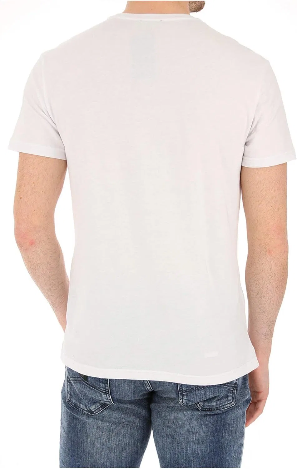 Мужская футболка с V-образным вырезом Megalogo Emporio Armani, White — фото 2