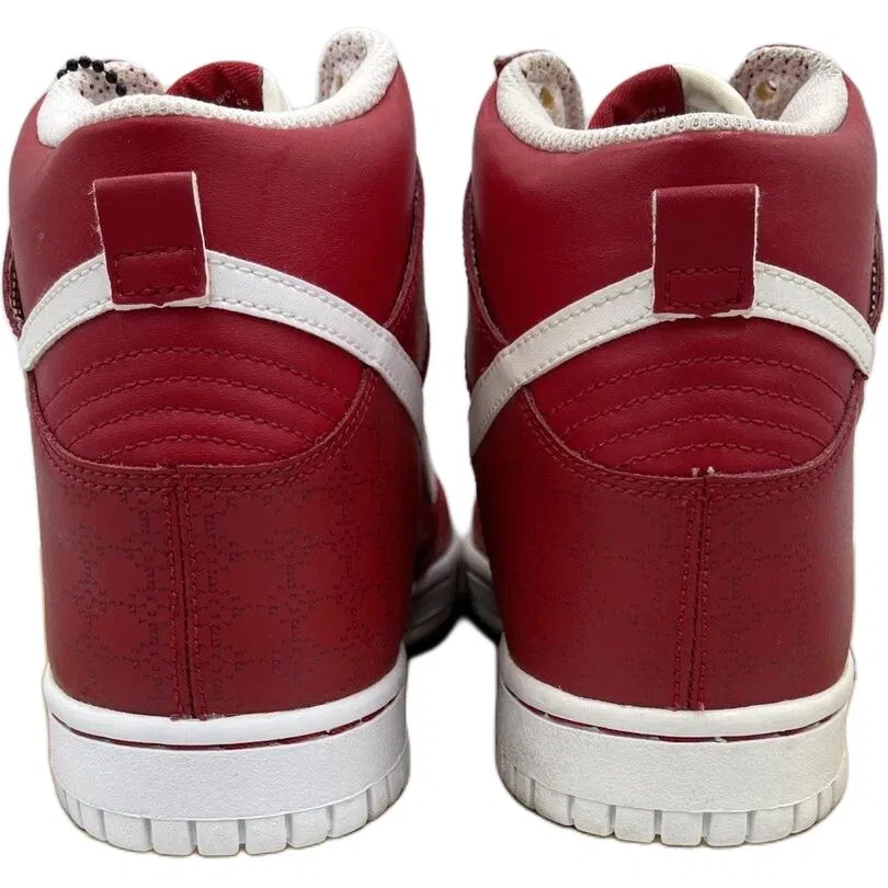 Детские кроссовки для скейтбординга высокие кожаные Dunk High Red White Nike — фото 3