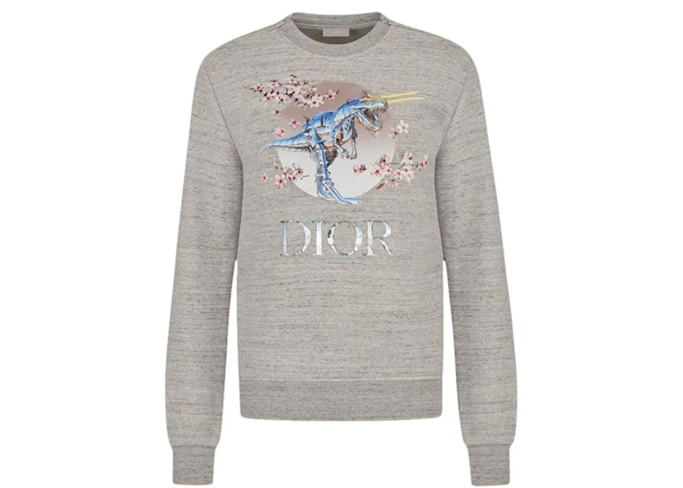 Мужской свитшот с принтом Tyrannosaurus Rex Cherry Blossom Dior, Gray