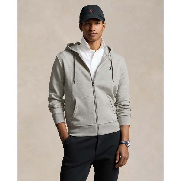 Толстовка Polo Ralph Lauren Double-Knit Full-Zip, светло-серый меланж — фото 2