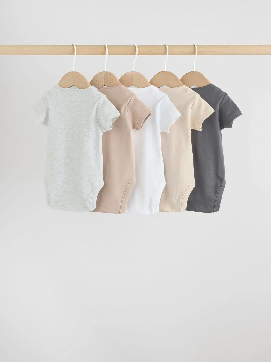 Боди с коротким рукавом Neutral Baby Essential, 5 шт Next, нейтральный — фото 2