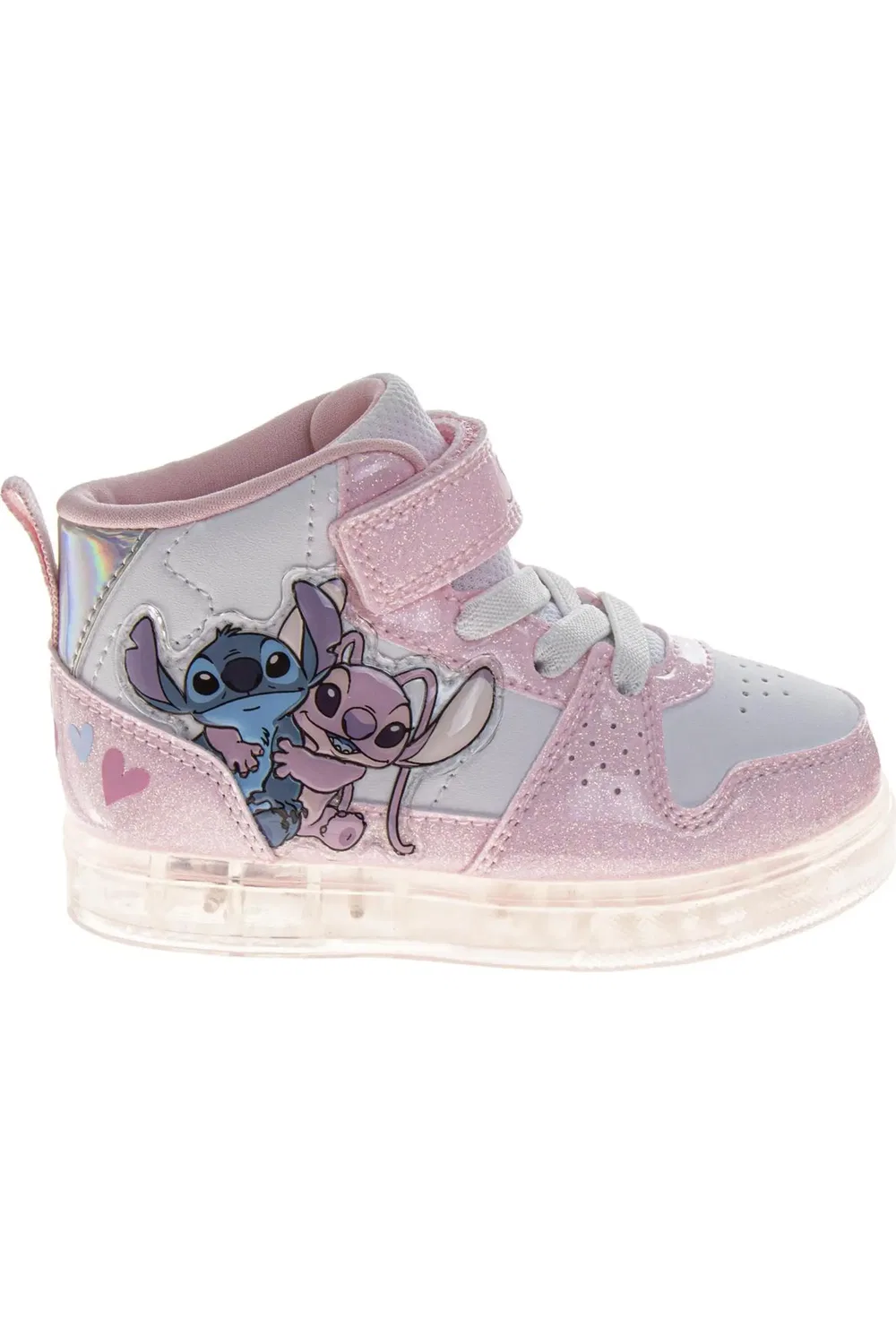 Кроссовки детские с принтом Stitch High Top Disney, розовый белый — фото 2