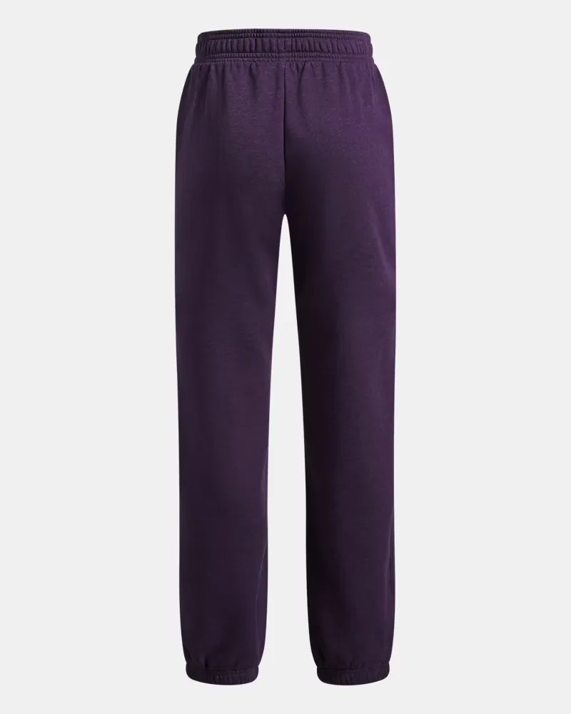 Джоггеры для девочек 66 см утепленные флисовые с начесом UA Rival Fleece UnderArmour, Purple Echo Light Heather/White — фото 2