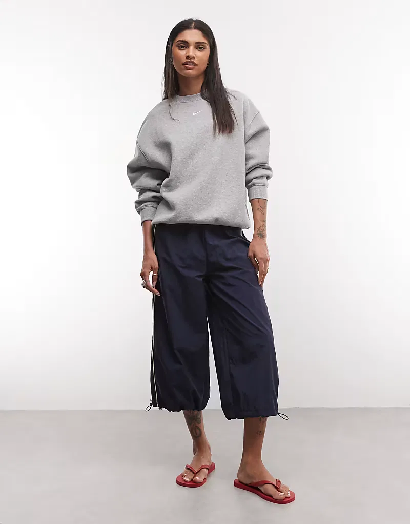 Толстовка Nike Studio Fleece средней плотности, свободного кроя, серый — фото 2