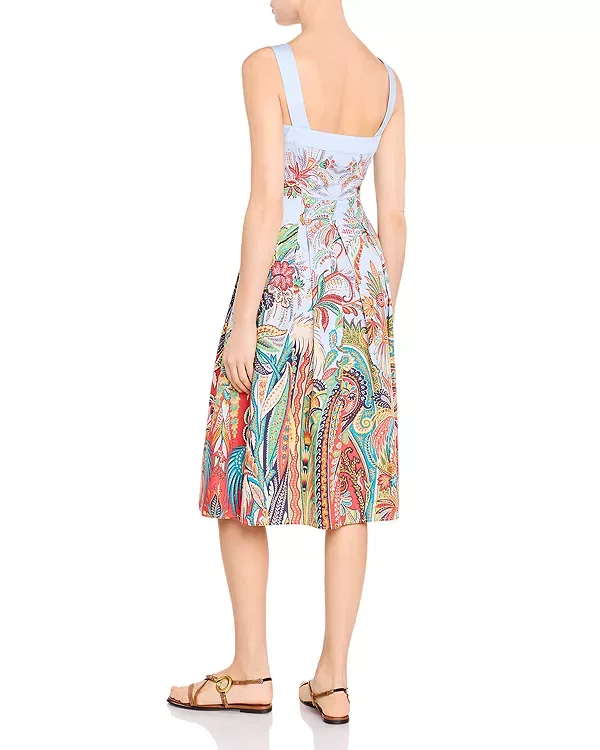 Женское платье-фартук с принтом Printed Midi Apron Dress Etro, Printed Azure — фото 4