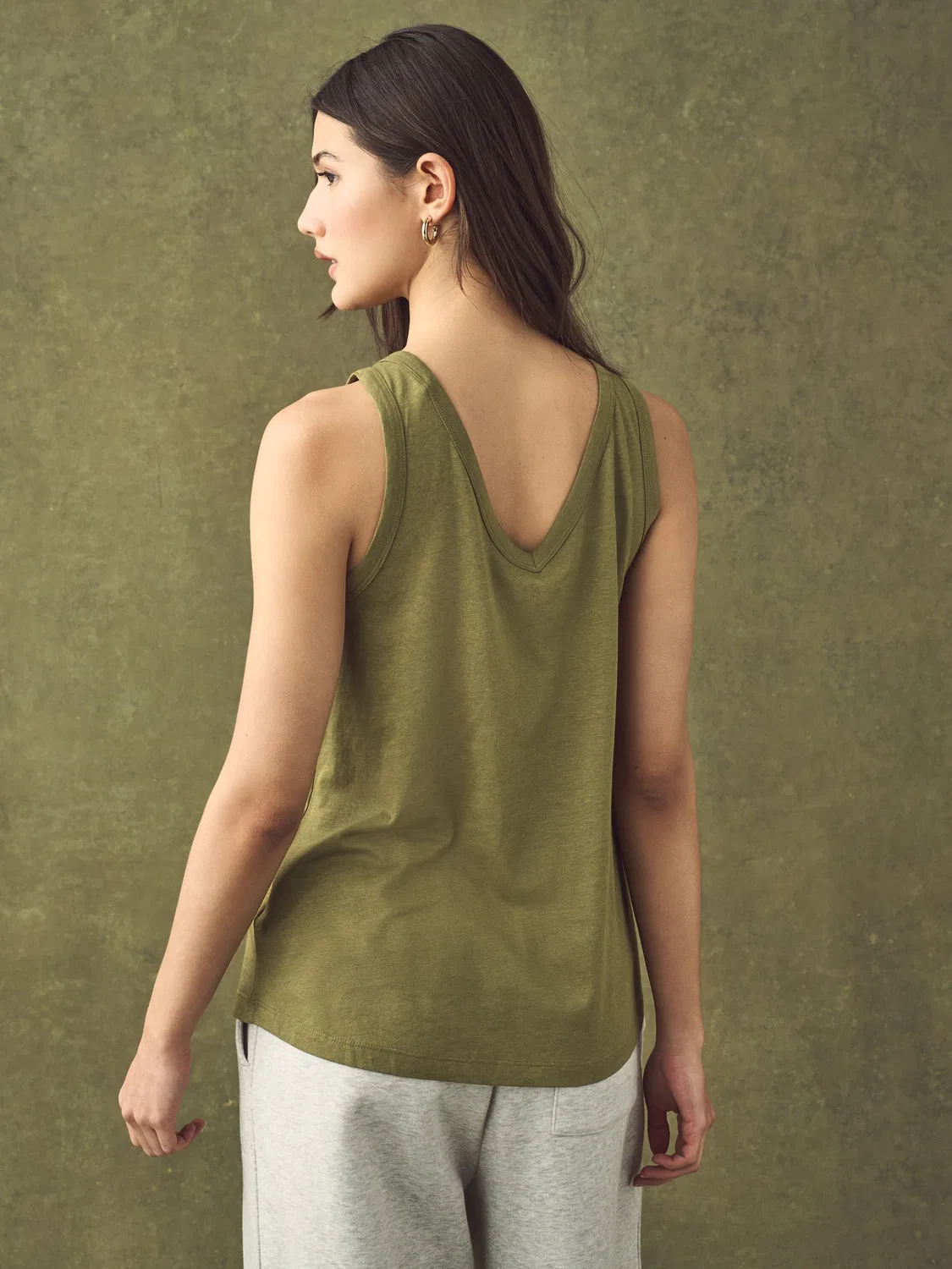 Жилет свободный Modal Slouch Vest Next, оливковый — фото 3