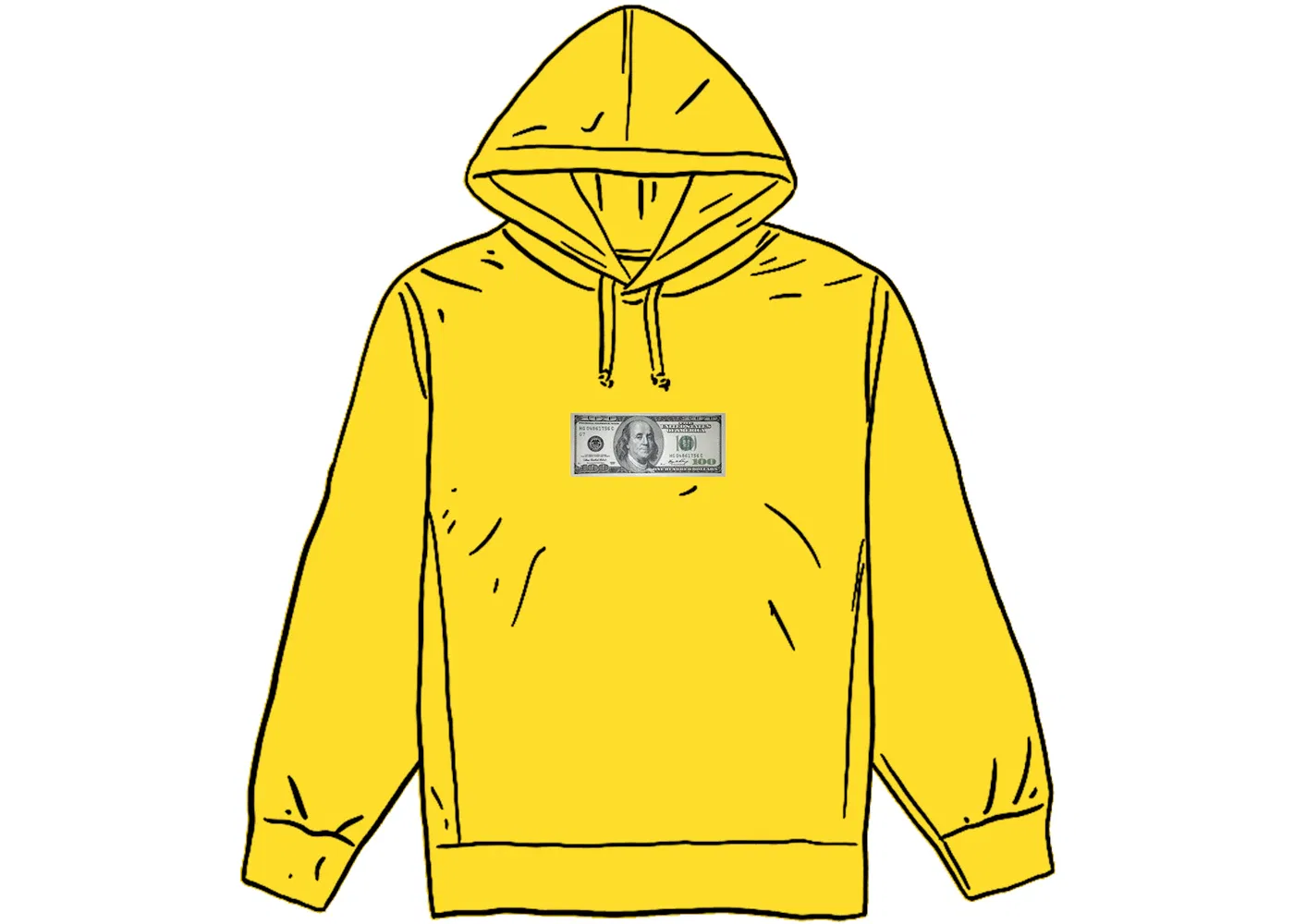 Мужской худи с принтом Franklin Hooded Sweatshirt Supreme, Lemon
