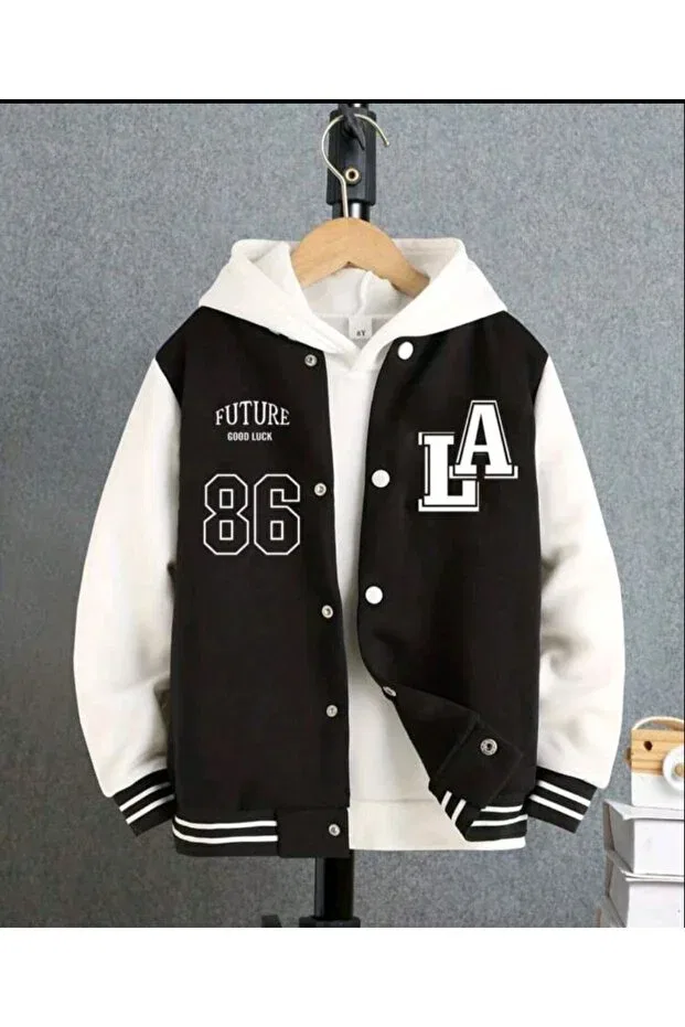 Детская куртка для девочек с принтом Unisex college jacket Generic Brands, Siyah