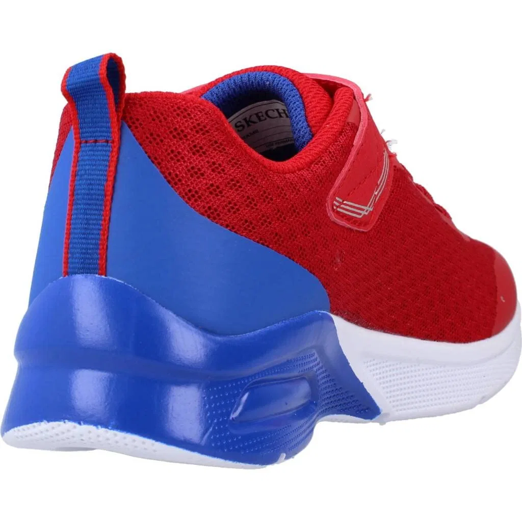 Детские кроссовки для мальчиков легкие Microspec Max Gorvix Skechers, Fabric Red Blue Silver Trim — фото 3