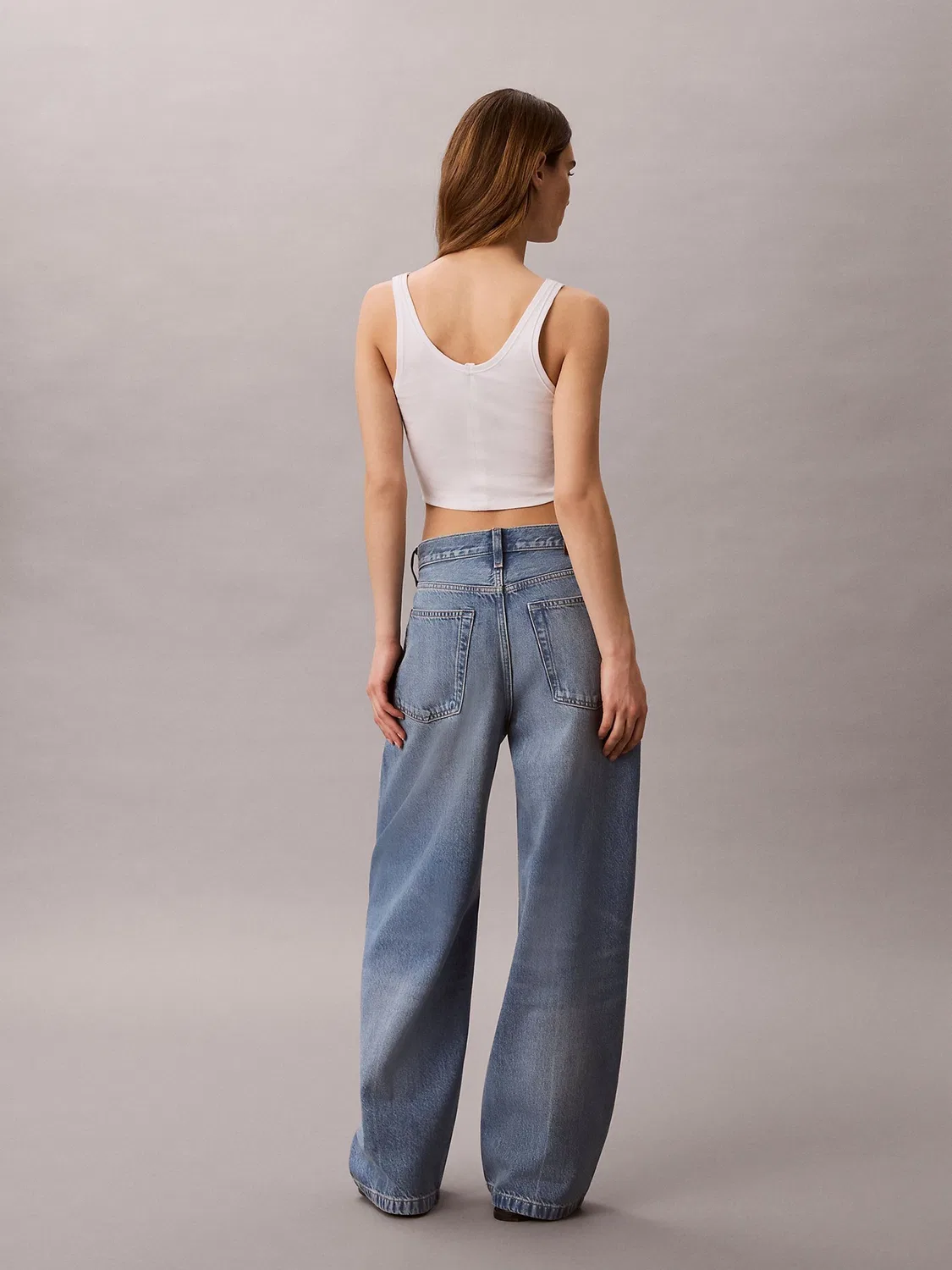Джинсы мешковатые Calvin Klein, низкая посадка, синие — фото 2