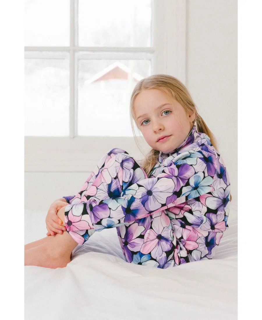 Комплект термобелья из 2 предметов с принтом, модель Deux par Deux, Purple Floral Print — фото 3