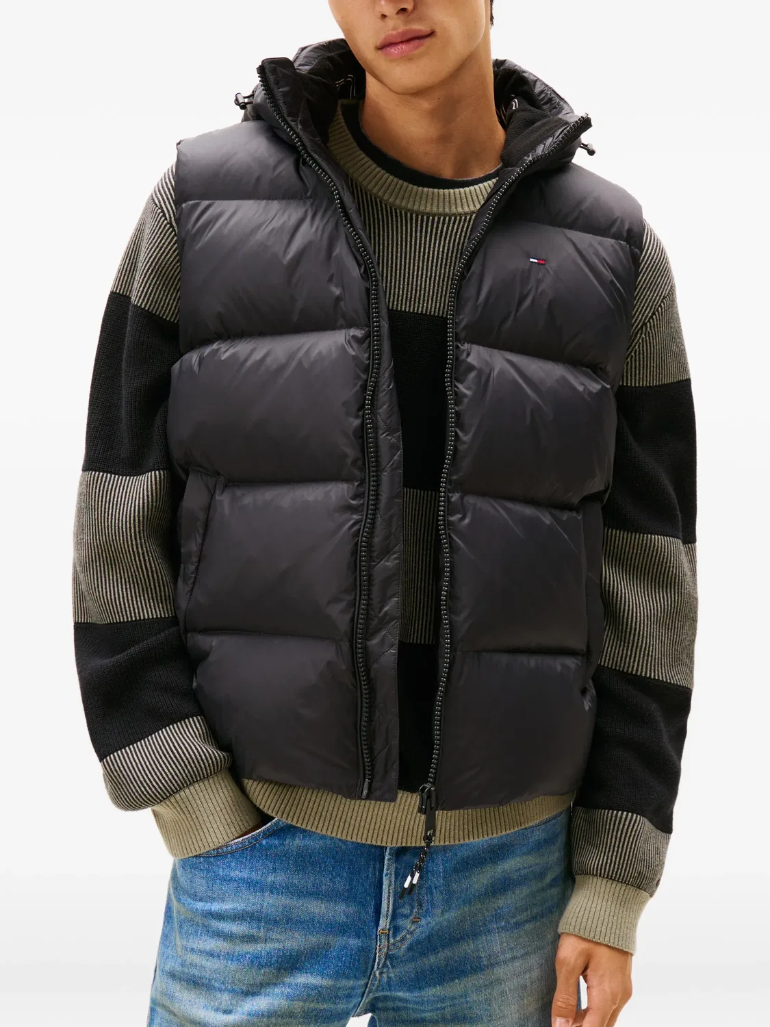 Дутый жилет с капюшоном Tommy Hilfiger, черный — фото 4