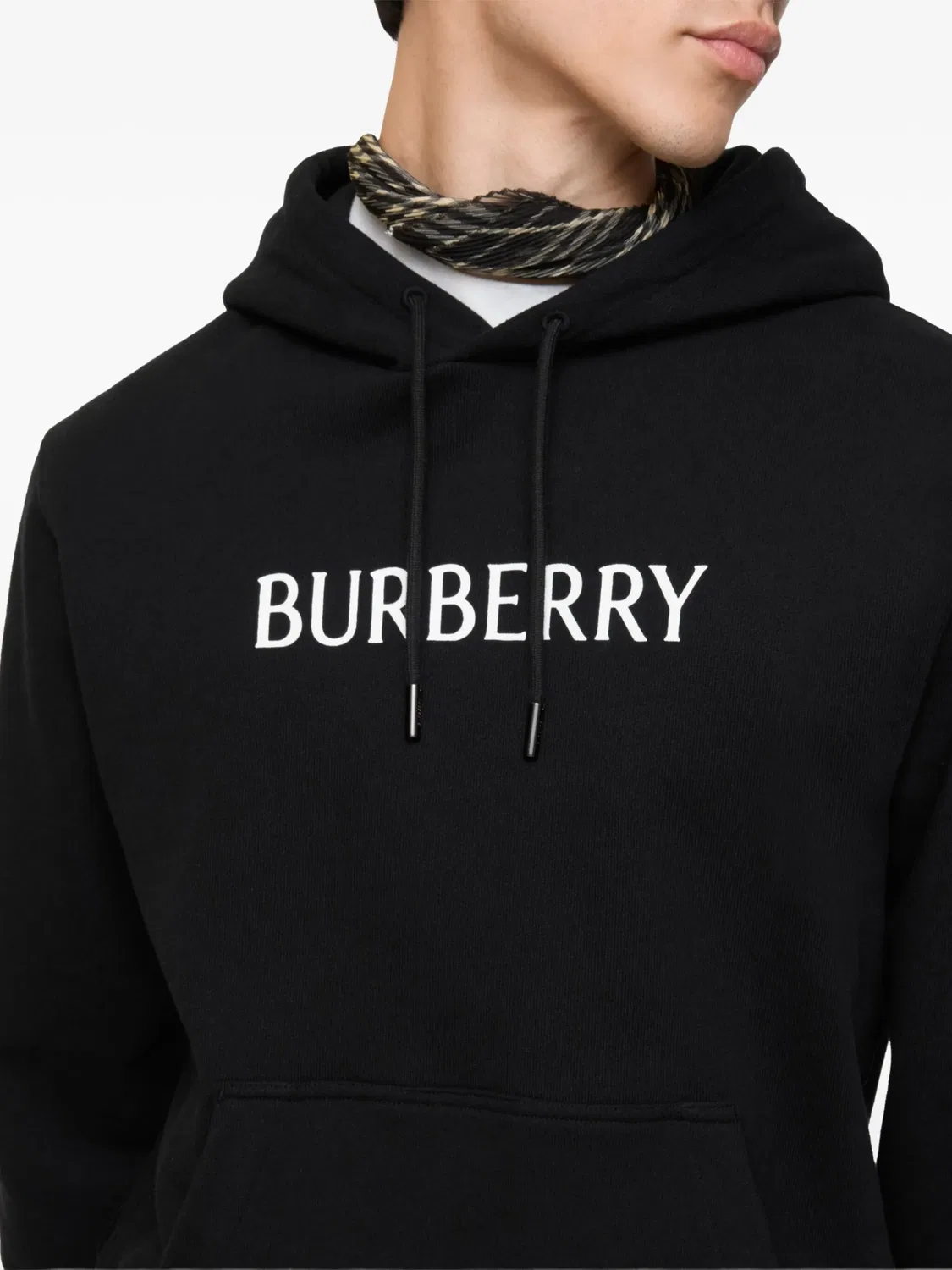 Свитшот с капюшоном и принтом логотипа Burberry, черный — фото 4