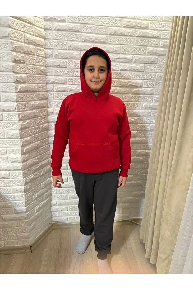 Детское худи для мальчиков с капюшоном оверсайз Serkertaş, Red