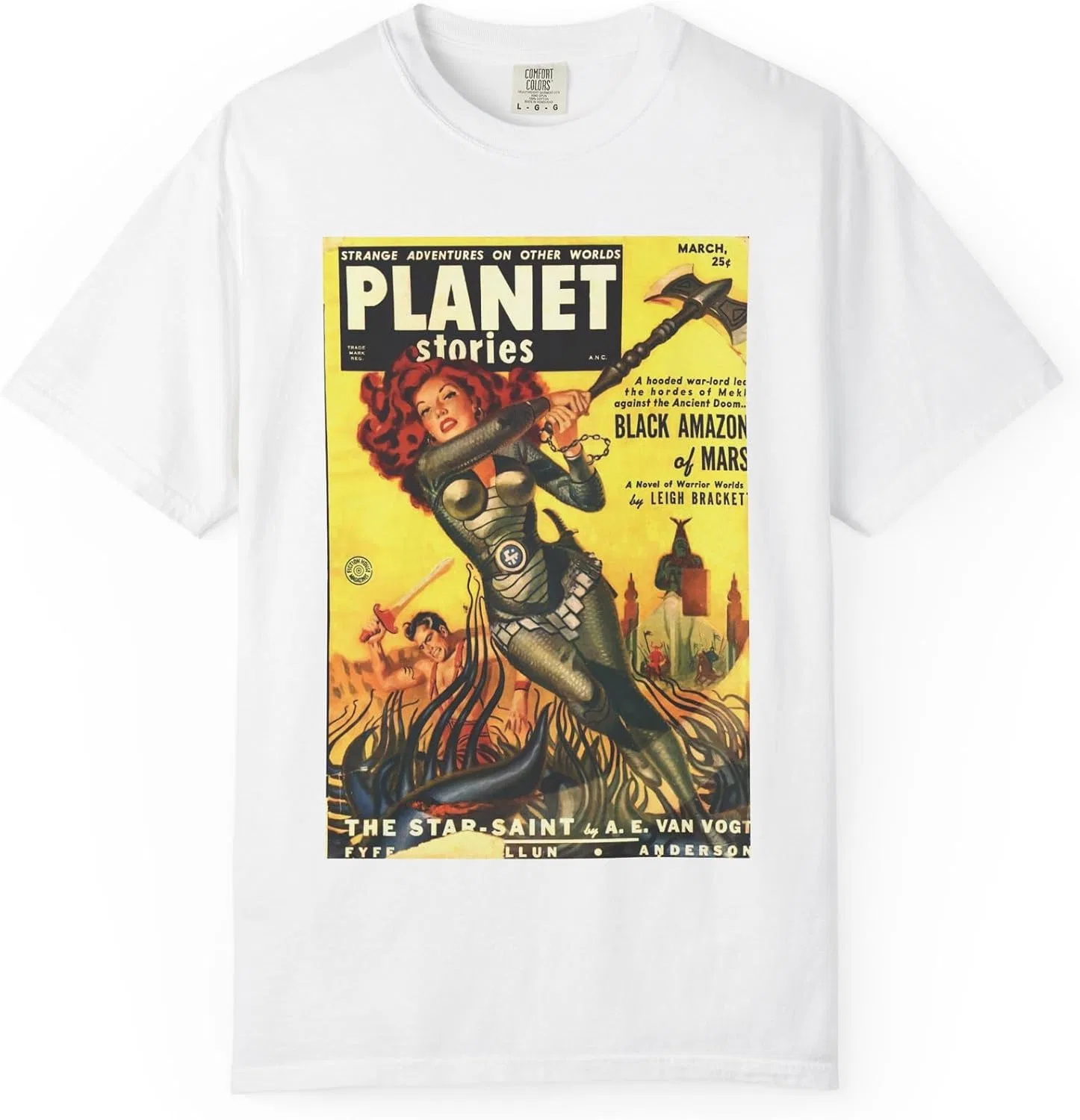 Футболка с принтом Vintage Sci-Fi Comfort Colors, White