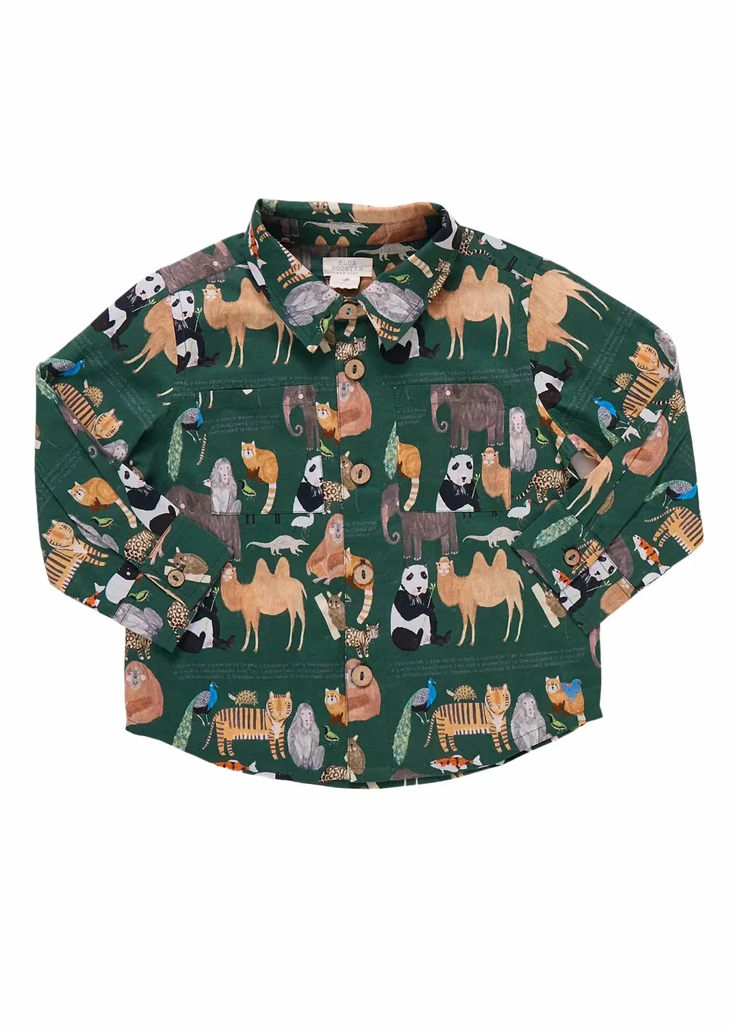 Детская рубашка для мальчиков с длинным рукавом и принтом с животными Jack Animals Pink Chicken, зеленый