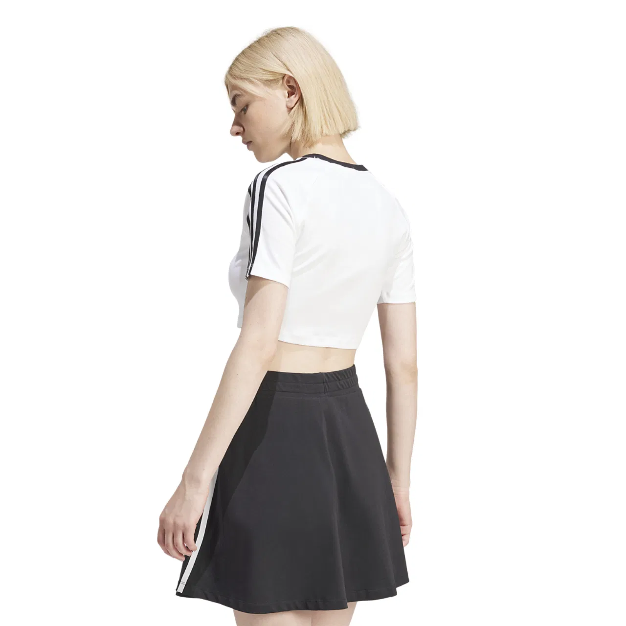 Женская футболка 3 Stripe Baby T-Shirt Adidas, белый/черный — фото 2