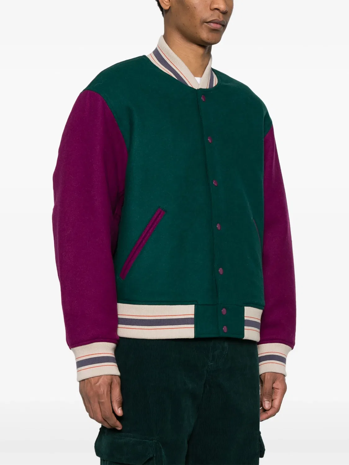 Куртка из фетрана с цветными блоками Acne Studios, зеленый — фото 4