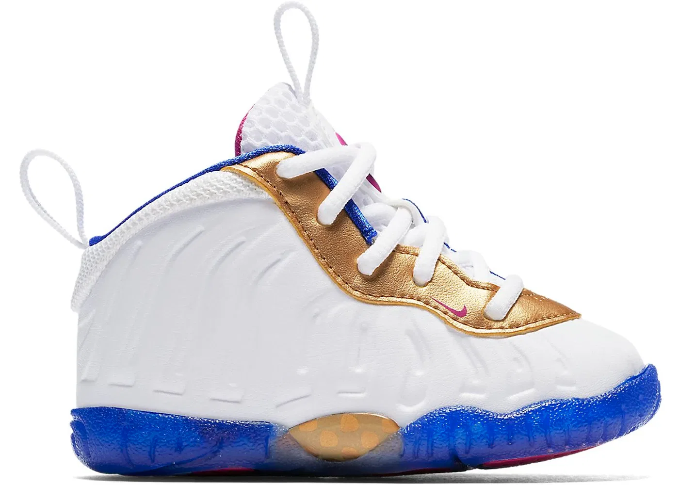 Детские кроссовки Lifestyle Nike Air Foamposite One Nike, White/Fuchsia Blast-Racer Blue