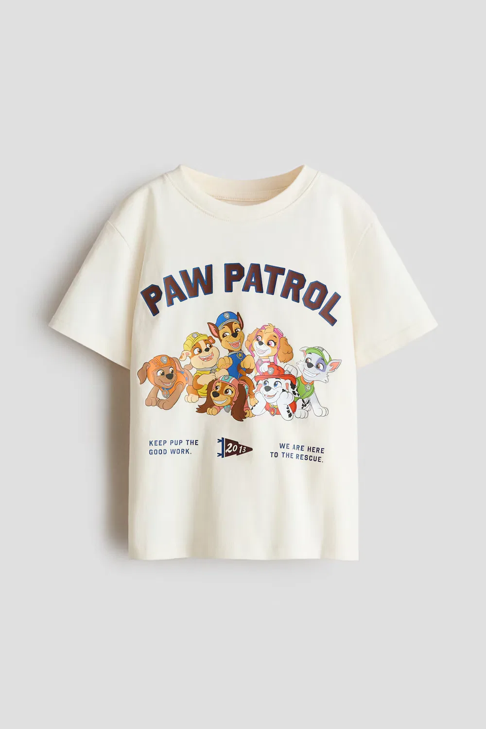 Хлопковая футболка с принтом H&M, Cremefarben/Paw Patrol