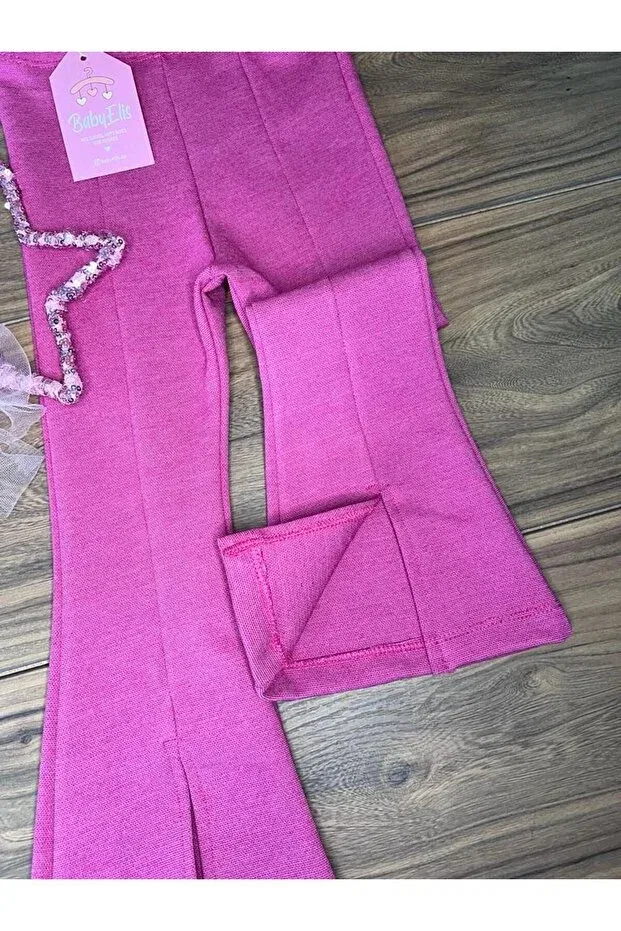 Детские леггинсы для девочек с разрезом Basics Babyelisco, Pink — фото 2