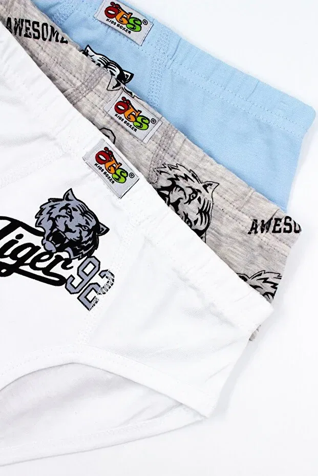 Детское белье для мальчиков хлопковое комплект 3 шт Boy'S 3-pack cotton underwear with printed breathable texture Öts, Colored — фото 2