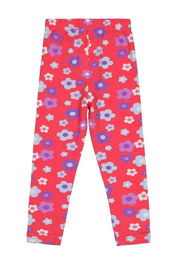 Детские леггинсы для девочек с принтом Big Flower Printed Civil Girls, Fuchsia — фото 2