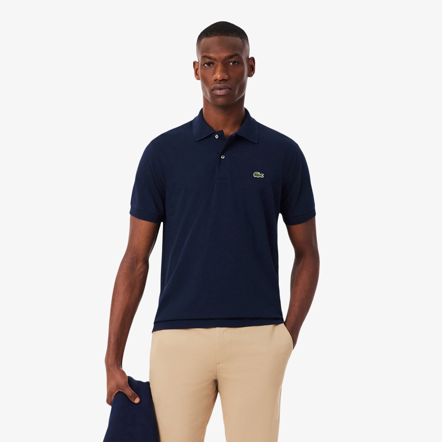 Поло Lacoste Classic Fit L.12.12 Light, темно-синий — фото 4