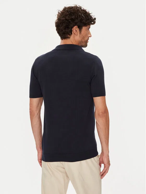 Поло slim fit U.S. Polo Assn., темно-синий — фото 3