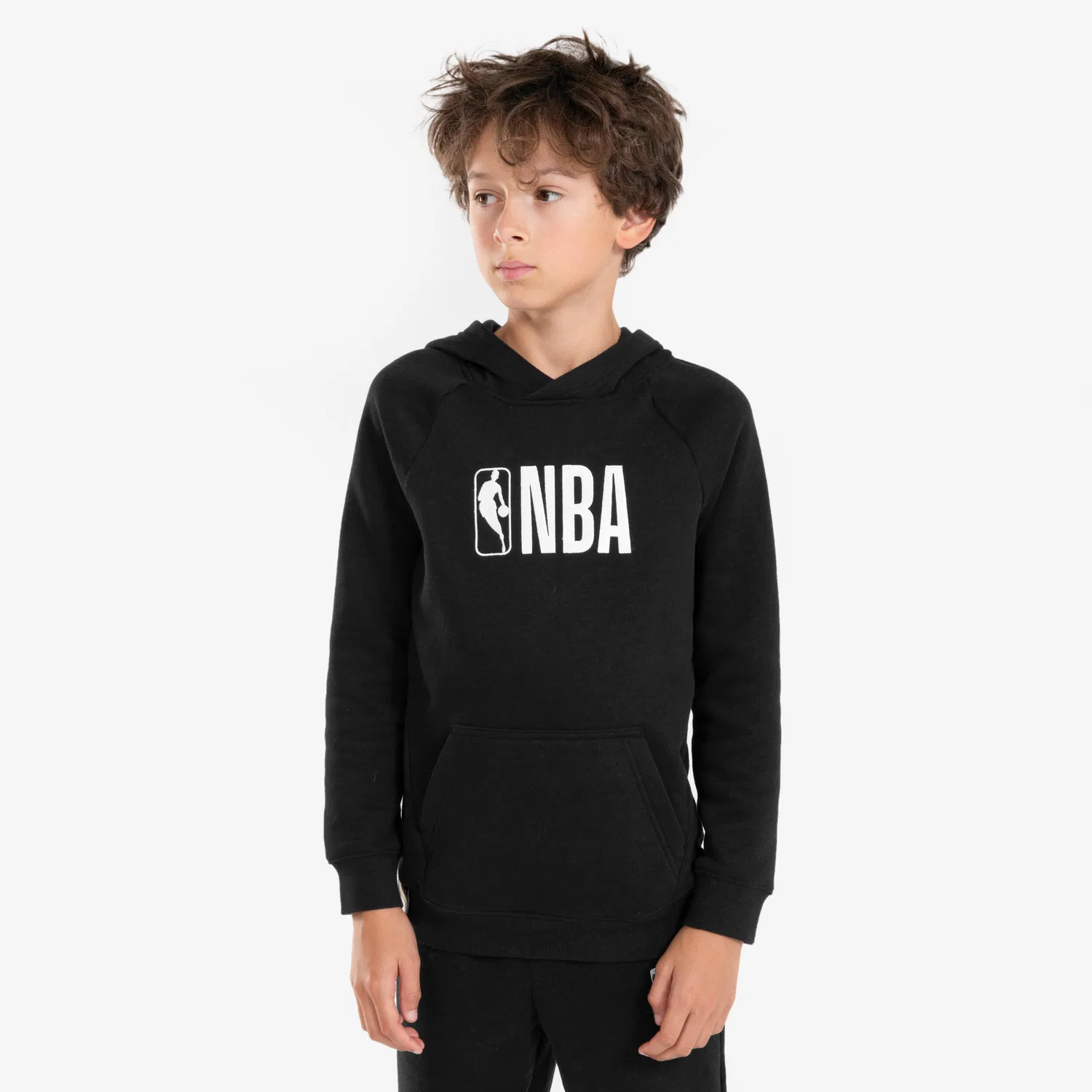 Детский худи с принтом NBA Hoodie 900 Tarmak, Graphitschwarz / Schwarz / Bunt