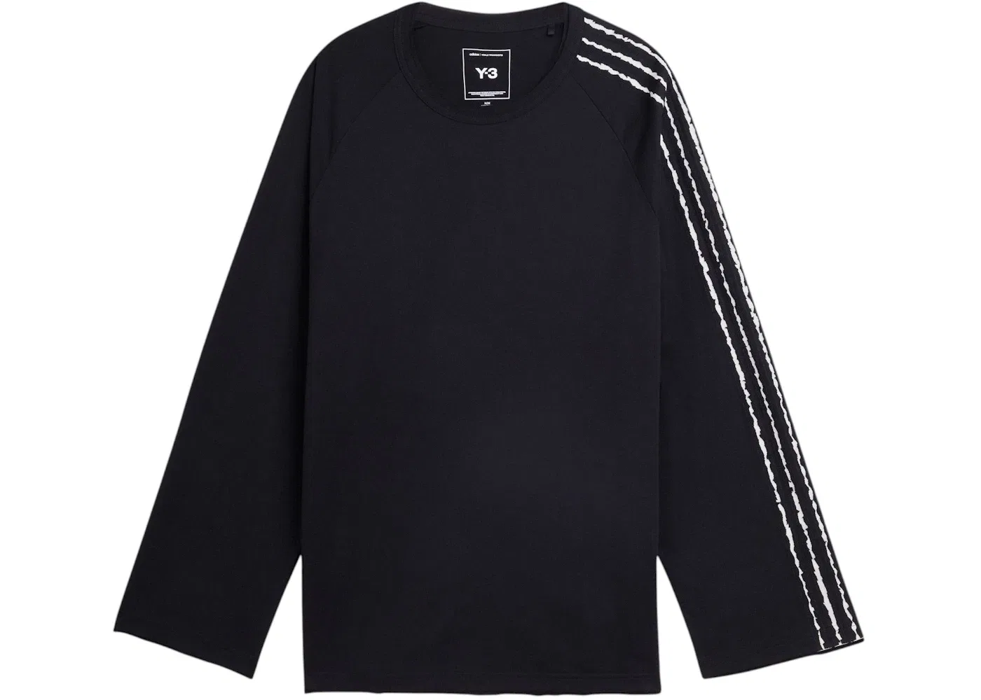 Унисекс футболка с длинным рукавом Y-3 Raw Edge 3-Stripes Adidas, Black