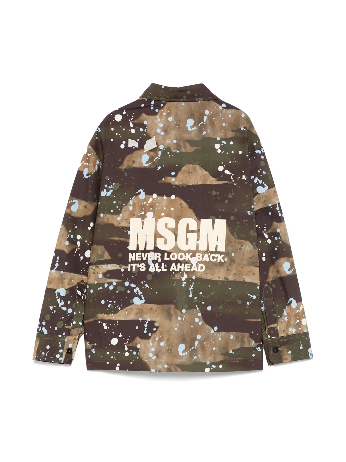 Рубашка с камуфляжным принтом MSGM, зеленый — фото 2