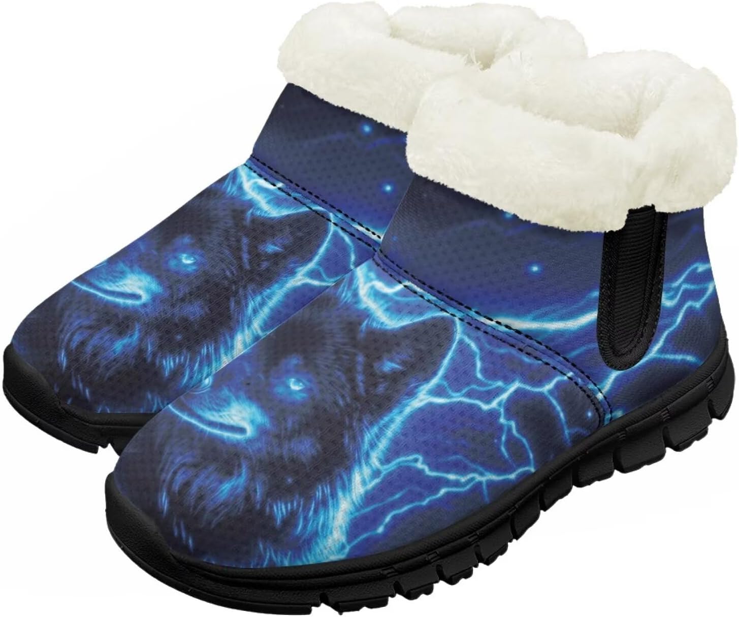 

Мальчики Девочки Зимние теплые ботинки Нескользящие легкие уличные ботинки для ходьбы в холодную погоду Chririnla, Lightning Wolf