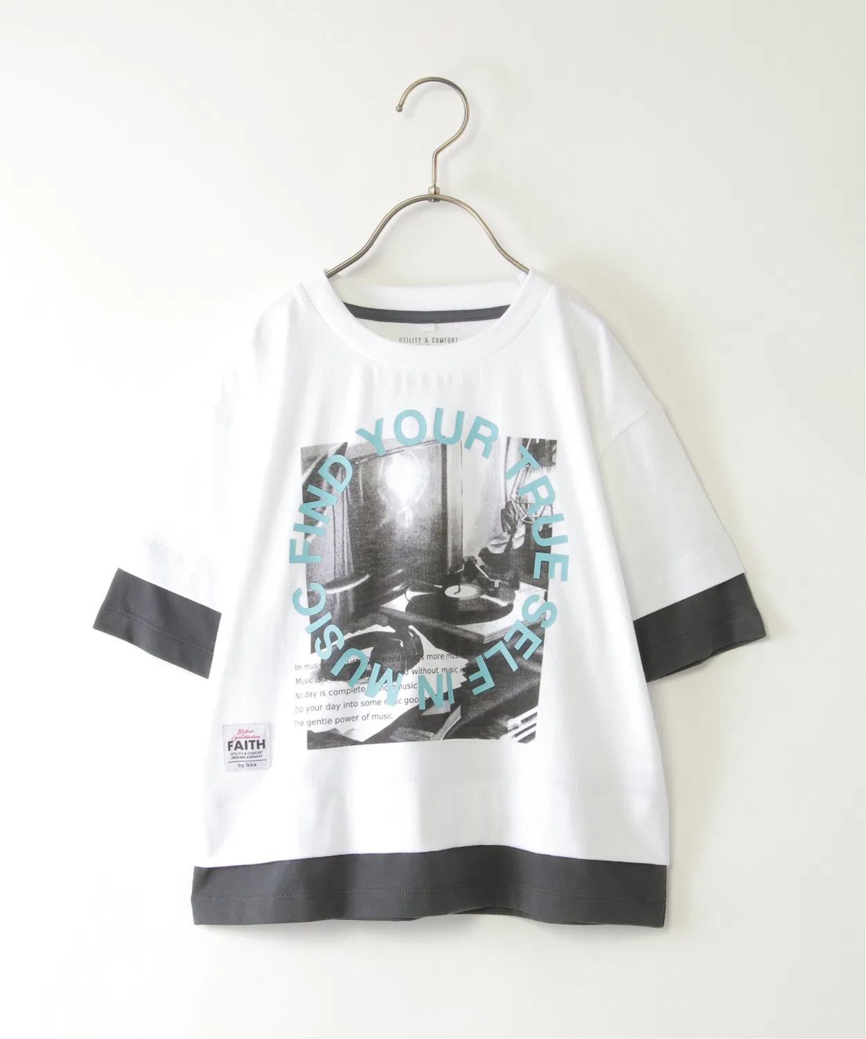 Детская футболка с фото-принтом 5-рукавная модель ikka, Off White