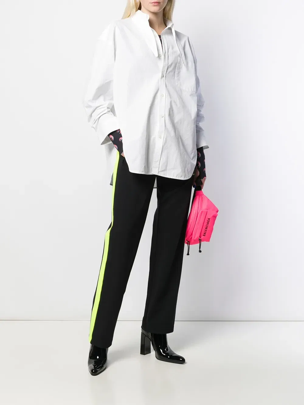 Спортивные брюки с неоновой аппликацией Balenciaga, черный — фото 2
