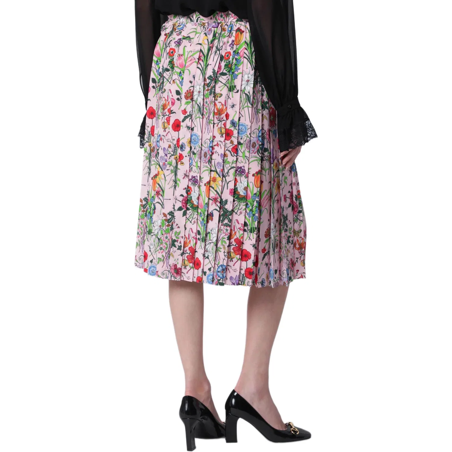 Юбка GUCCI миди Casual Long Skirts, универсальный крой, мультиколор — фото 4