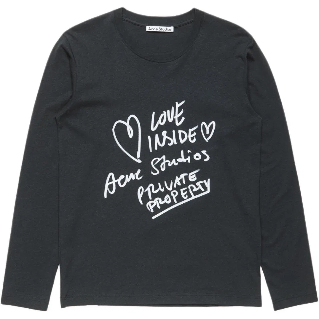 Женская футболка прямого кроя Acne Studios, Black