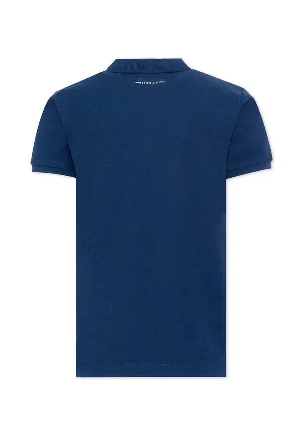 Футболка поло хлопок Tru Trussiardi Junior, синяя Tru Trussardi Junior — фото 2